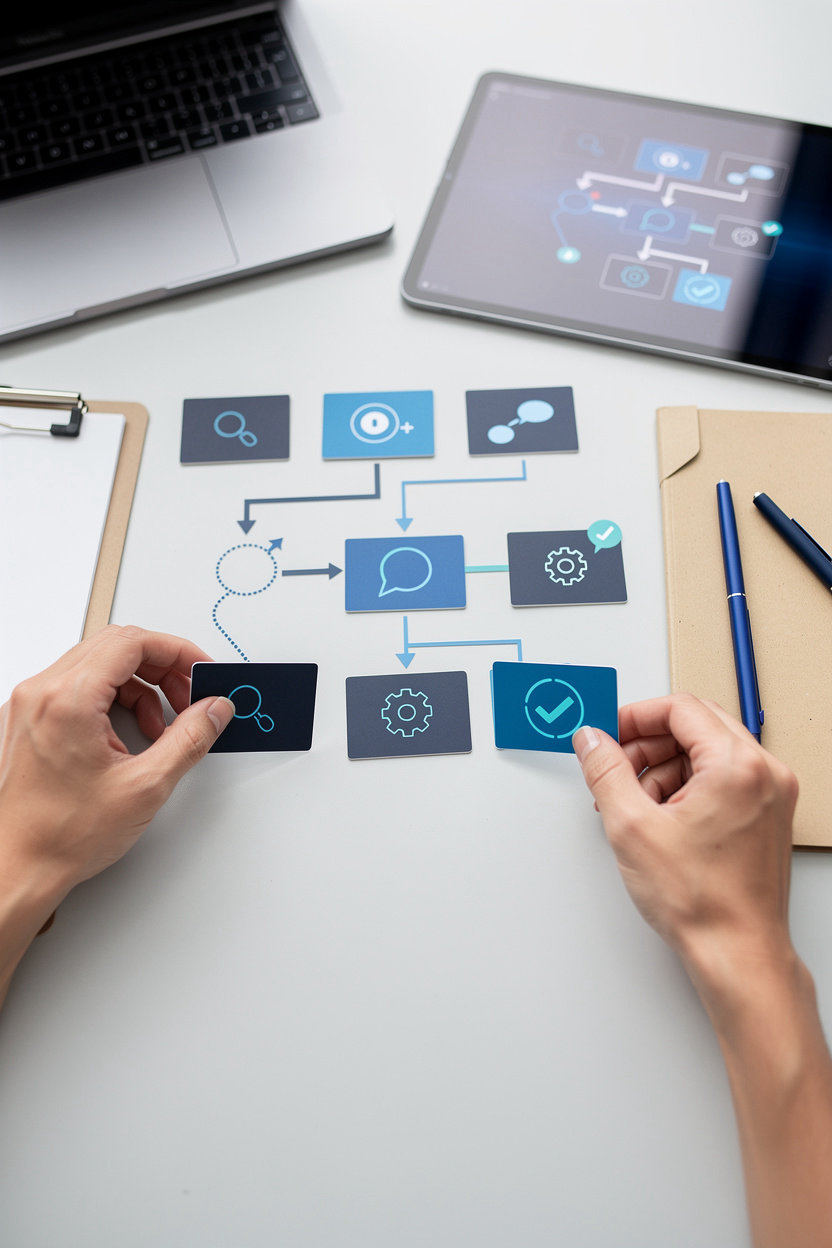 Or4cl3 AI Solutions team collaborating on intelligent agent and workflow automation solutions for Bullhead City businesses